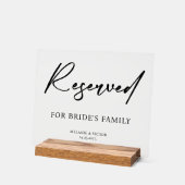 Reservierter Tisch Hochzeit Acrylschild (Winkel)