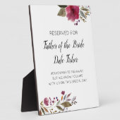 Reservierter Vater der Braut-Burgund-Gedenkhochzei Fotoplatte (Seite)