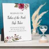 Reservierter Vater der Braut-Burgund-Gedenkhochzei Fotoplatte (Seite)