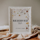 Reserviertes Boho Wildblume Wedding Sign Poster