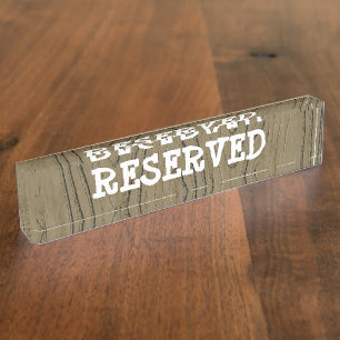 Reserviertes Café - Restaurant Tafelschild Namensplakette