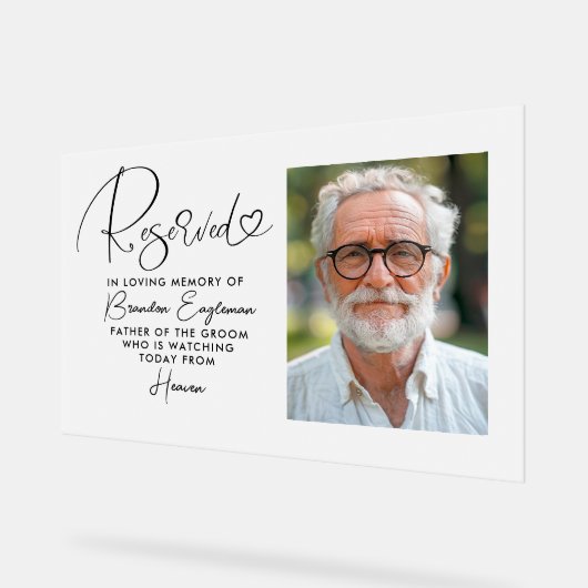 Reserviertes Foto für die Gedenkfeier Mattiert Acrylschild (Winkel)