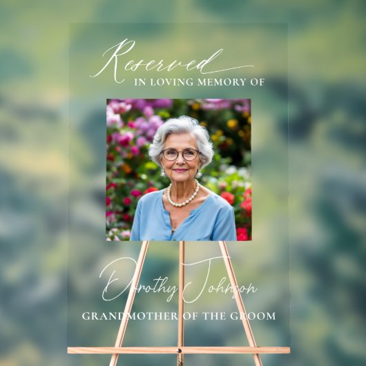 Reserviertes Foto zur Gedenkstätte für Hochzeiten Acrylschild (Neutral)