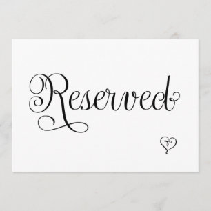 Reserviertes Hochzeitsschild, Einladung