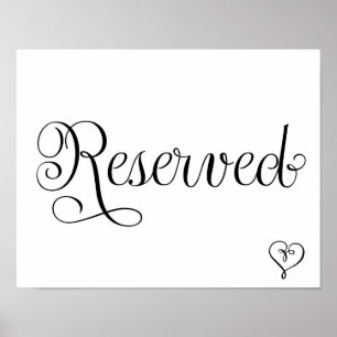 Reserviertes Hochzeitsszeichen Poster