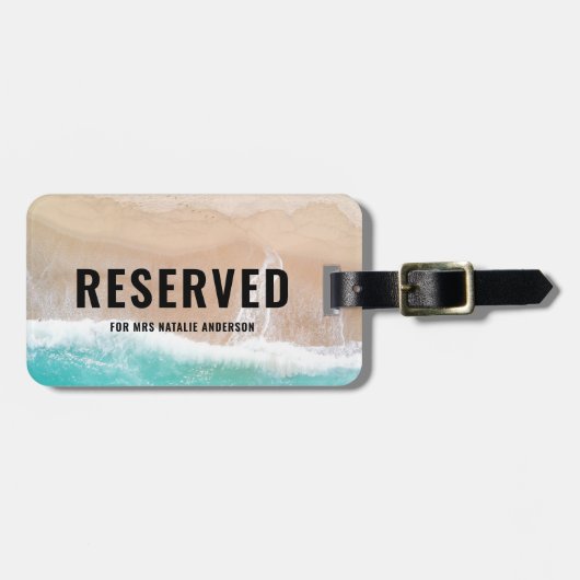 Reserviertes Meer und Sand Geschenk Sommerurlaub S Gepäckanhänger (Vorderseite horizontal)