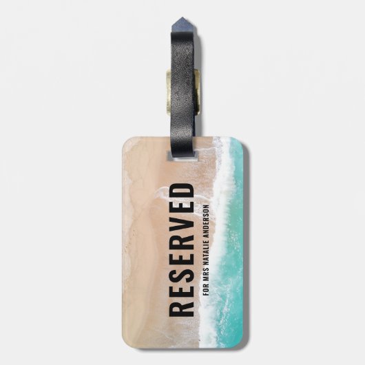 Reserviertes Meer und Sand Geschenk Sommerurlaub S Gepäckanhänger (Rückseite vertikal)