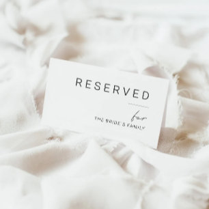 Reserviertes Schild, minimalistisches reserviertes Begleitkarte