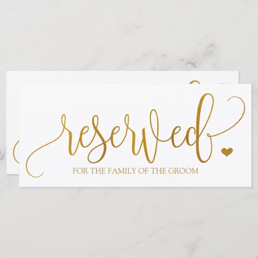 Reserviertes Sign to Hang auf Hochzeitsstühlen - G (Vorne/Hinten)