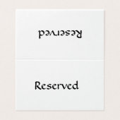 Reserviertes Tabellen-Zeichen Visitenkarten (Außenseite Aufgefaltet)