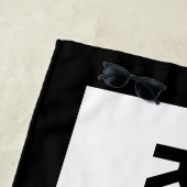 Reserviertes weißes Schwarzstrand-Handtuch Strandtuch (Beispiel)