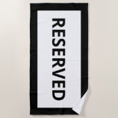 Reserviertes weißes Schwarzstrand-Handtuch Strandtuch (Vorderseite)
