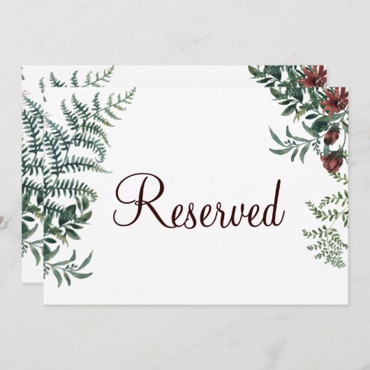 Reserviertes Zeichen Einladung (Vorne/Hinten)