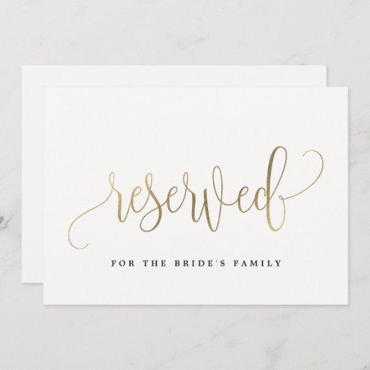 Reserviertes Zeichen - Liebliche Kalligrafie Einladung (Vorne/Hinten)