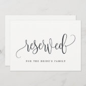 Reserviertes Zeichen - Liebliche Kalligrafie Einladung (Vorne/Hinten)