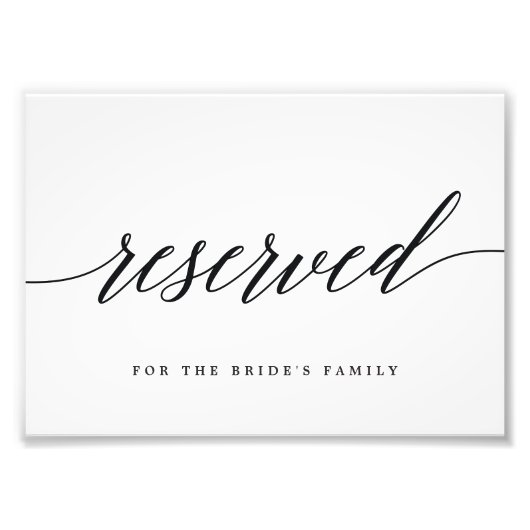 Reserviertes Zeichen Wählen Sie Ihre Größe Moderne Fotodruck (Vorne)