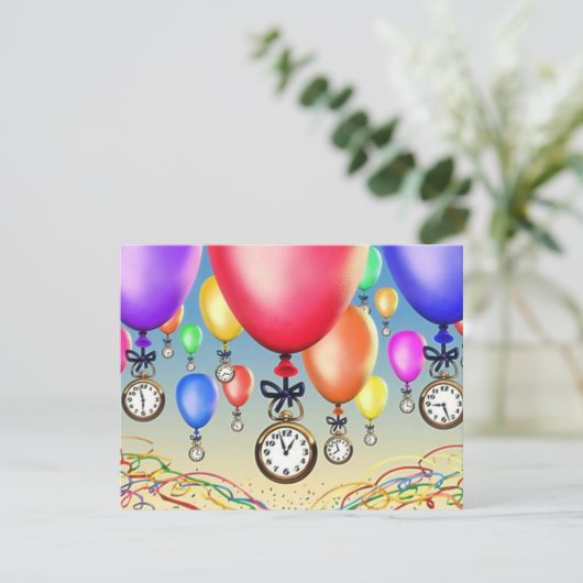 RESERVIERUNG PARTY EINLADUNG ~ BALLOONS & WATCHEN! (Stehend Vorderseite)