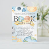 Reservierungskarte für das Weltraumbuch für Babydu Einladung (Stehend Vorderseite)