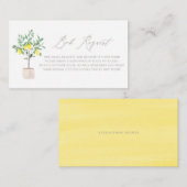 Reservierungskarte für Wasserfarben-Zitronendusche Visitenkarte (Vorne/Hinten)