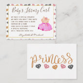 Reservierungskarte Kindermädchen Dusche 1. Geburts Begleitkarte (Vorne/Hinten)
