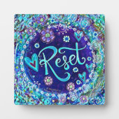 Reset Blue Abstrakt Modern Hübsch Inspirivity Fotoplatte (Vorderseite)