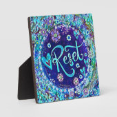 Reset Blue Abstrakt Modern Hübsch Inspirivity Fotoplatte (Vorderseite)