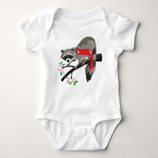 Resh Hebräer Aleph Wette(Alphabet) Raccoon-T - Baby Strampler (Vorderseite)