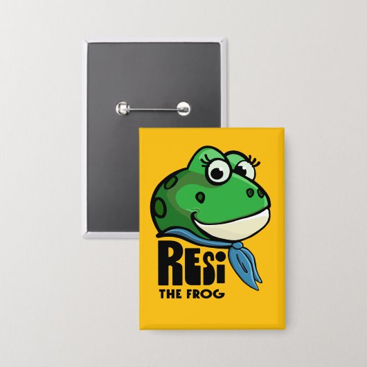 Resi der Frosch Button (Vorderseite/Rückseite)