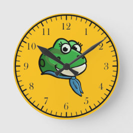 Resi der Frosch Runde Wanduhr