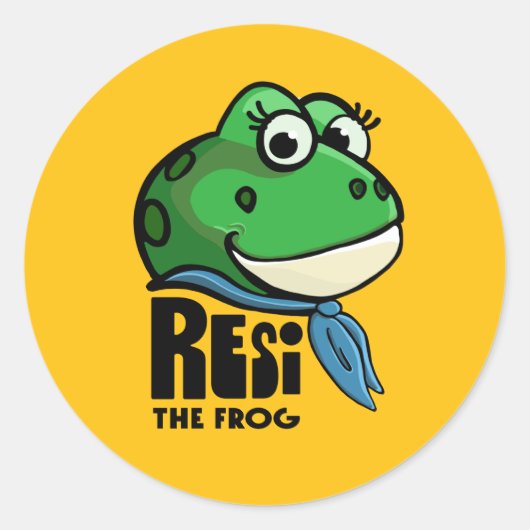 Resi the Frog Runder Aufkleber (Vorderseite)