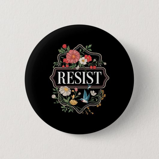 Residence Floral Protest Trump Anti Trump Premium  Button (Vorderseite)