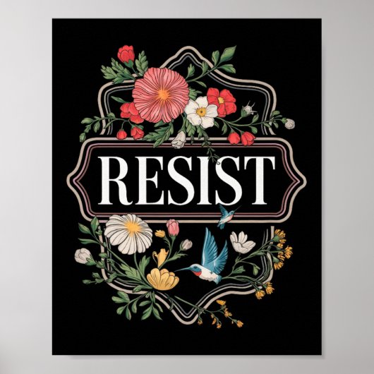 Residence Floral Protest Trump Anti Trump Premium Poster (Vorne)