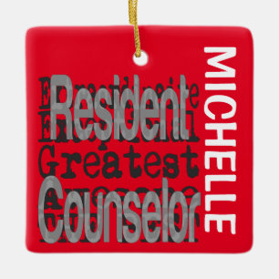 Resident Counselor Extraordinaire CUSTOM Keramikornament