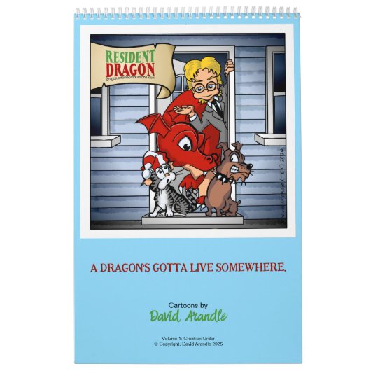 Resident Dragon Cartoon von David Arandle Calendar Kalender (Titelbild)