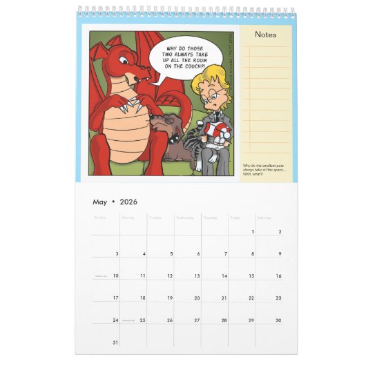 Resident Dragon Cartoons by David Arandle Calendar Kalender (Mai 2026)