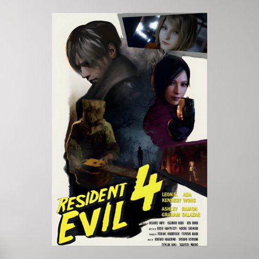 Resident Evil 4 Remake Poster im Retro-Filmstil (Vorne)
