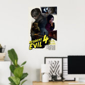 Resident Evil 4 Remake Poster im Retro-Filmstil (Heimbüro)