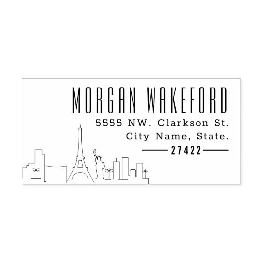 Resident Las Vegas | Moderner Deko Skyline Permastempel (Design)