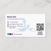 Residential Construction | Darkblue Drafter Visitenkarte (Rückseite)