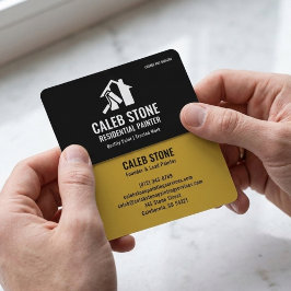 Residential Painter Bold Mustard Yellow and Black Visitenkarte