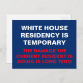 Residenz im Weißen Haus ist vorübergehender Aufent Postkarte (Vorne/Hinten)