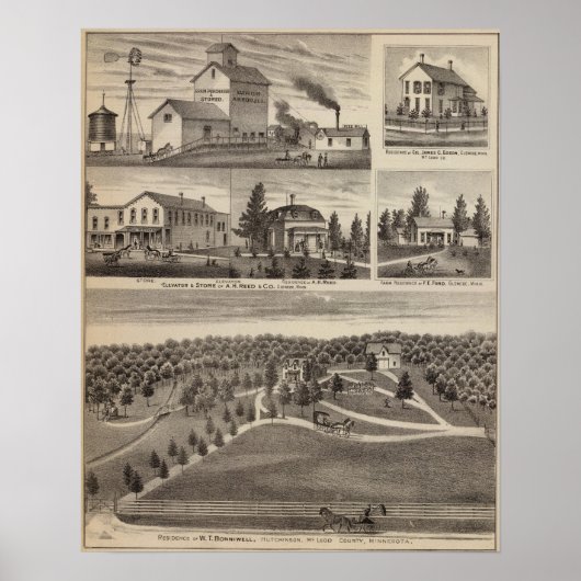 Residenz in Hutchinson, Minnesota Poster (Vorne)