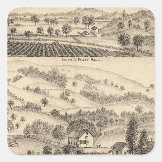 Residenz Joseph Alexander, Mendocino Quadratischer Aufkleber (Vorderseite)