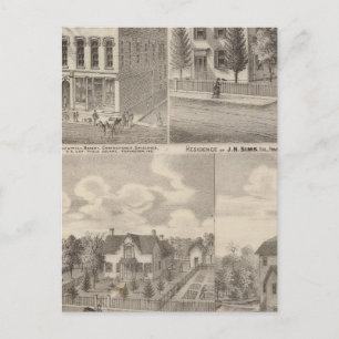 Residenz und Mühle von Samuel Cade, Wabash Tp Postkarte