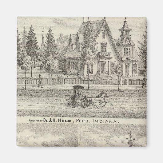 Residenz von Dr. JH Helm, Peru Magnet (Vorne)