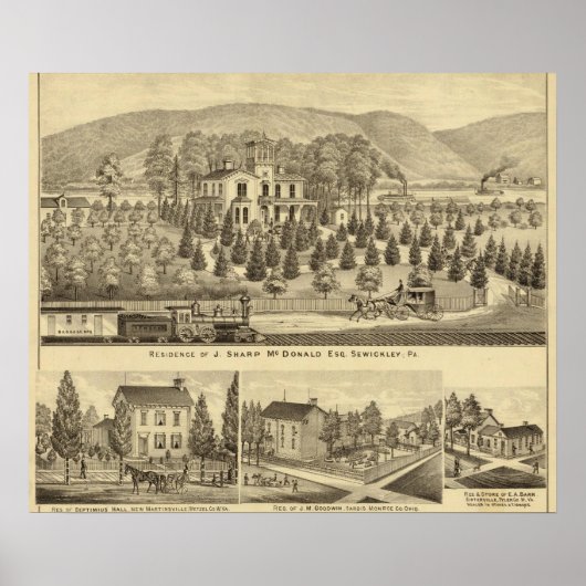 Residenz von J Sharp McDonald Sewickley Poster (Vorne)