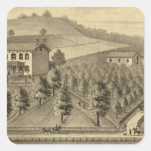 Residenz William Schrader Quadratischer Aufkleber (Vorderseite)