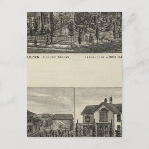 Residenzen, Florenz und Hillsboro, Kansas Postkarte