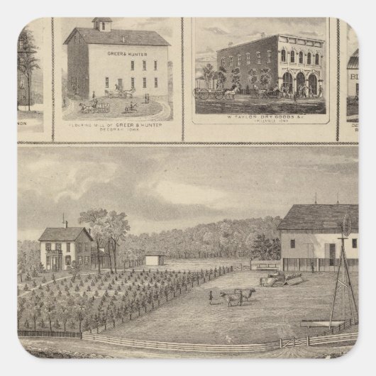 Residenzen, Gebäude & Kirchen Quadratischer Aufkleber (Vorderseite)