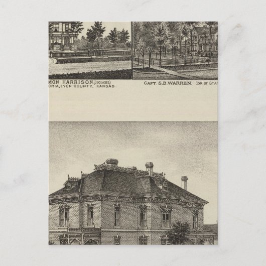 Residenzen in Kansas Postkarte (Vorderseite)